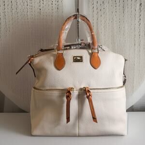 NWT Dooney & Bourke Dillen Double Pocket Satchel White 4P224 W/ Dust Bag